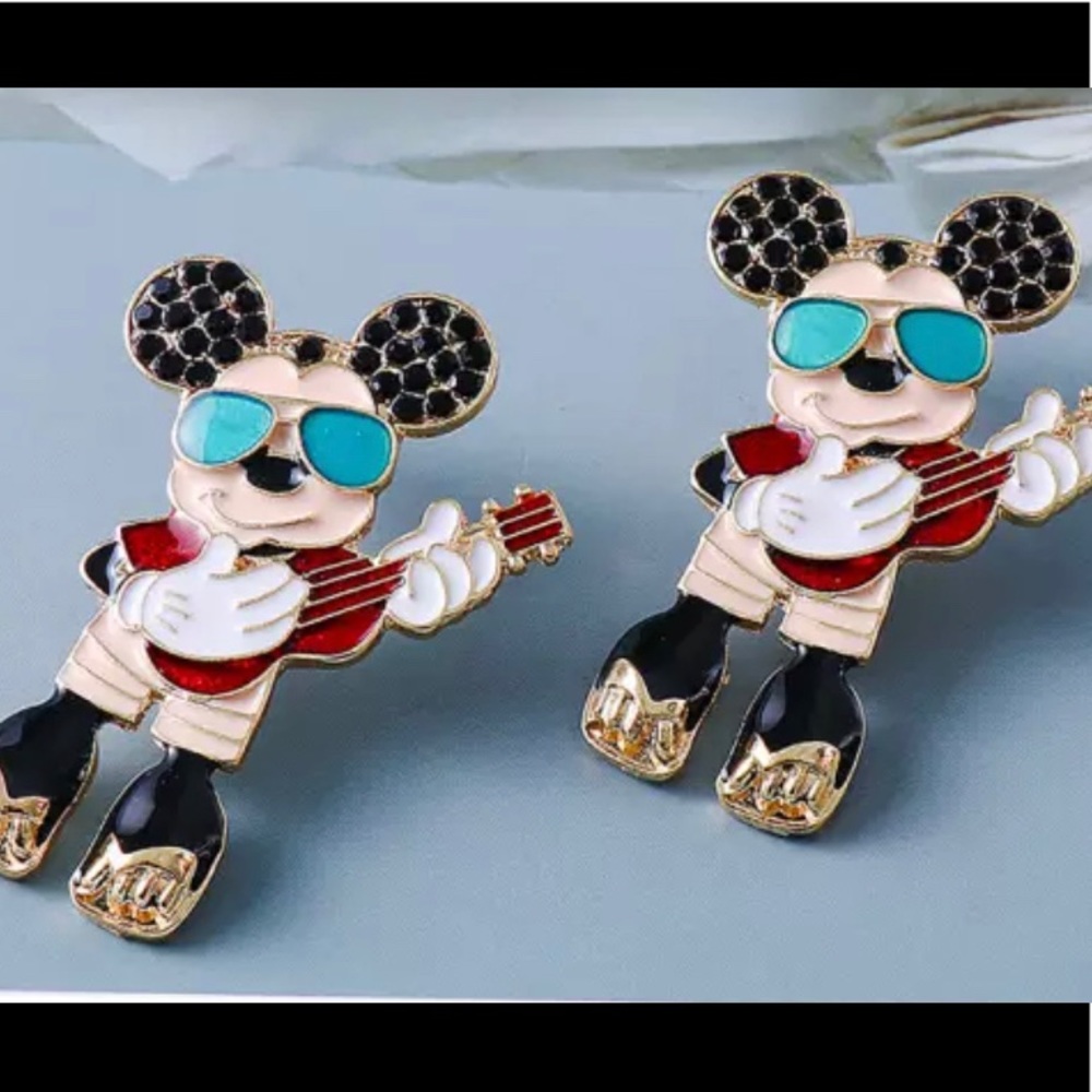 Mickey Mouse guitar earrings
